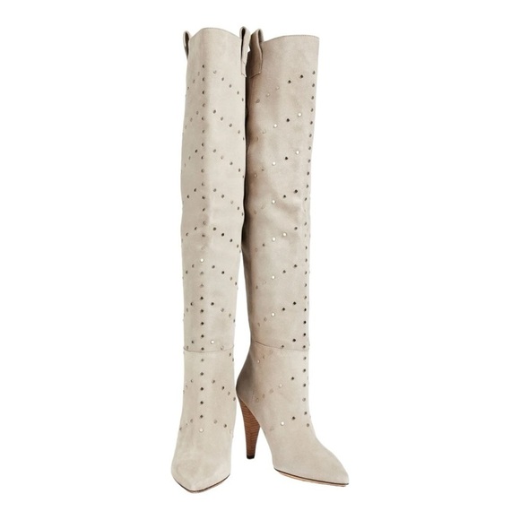 IRO Elgow Studded Suede Over-The-Knee Boots - Picture 4 of 12
